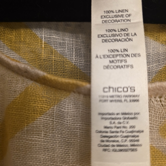 Chicos Poncho Chicos Linen Top SIZE 3 XLARGE - Picture 3 of 6